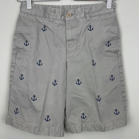Vineyard Vines | Khaki Shorts with Blue Anchors Embroidered Shorts; Size 16 - Picture 1 of 12